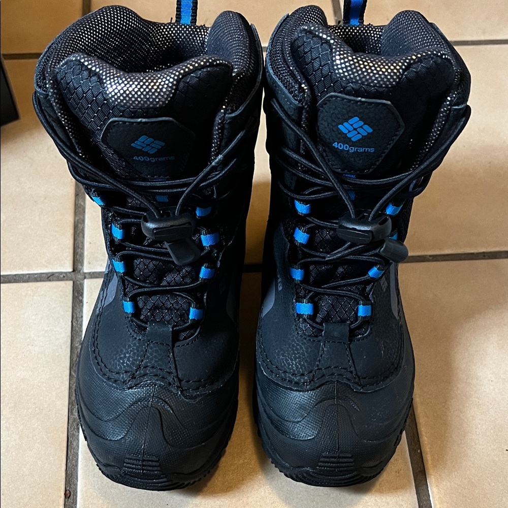 Columbia Kids' Black and Blue Snow Boots